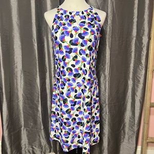 Jude Connally Lisa Tank Dress In Dancing Lillies Navy Large NWT